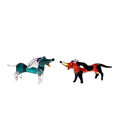 CRISTALICA Hund Dackel Mini Plus 4-5cm Glas Figuren Sammeln Vitrine Miniatur Haustier von CRISTALICA