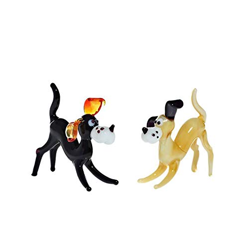 CRISTALICA Hund Mini Plus 4-5cm Glas Figuren Sammeln Vitrine Miniatur Haustier von CRISTALICA