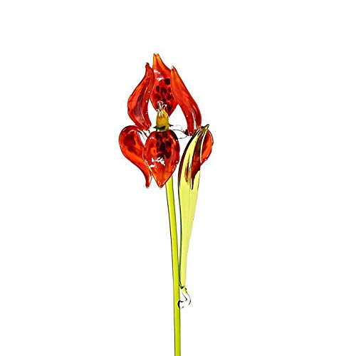 CRISTALICA Iris Blumen 40-45cm Glas Blüten Figur Kunstblumen Dekoration Geschenk von CRISTALICA