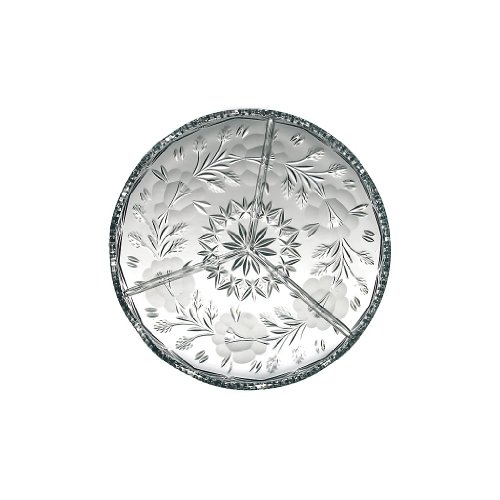 CRISTALICA Kabarett Konfektplatte Knabberteller Rebecca Transparent D 31,5 cm Kristall von CRISTALICA