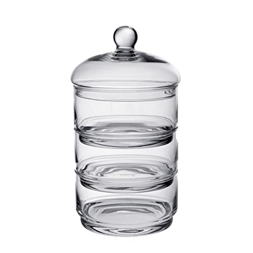 CRISTALICA Keksdose Bonboniere Vorratsglas 3 Etagen Spring 37cm klar stapelbar von CRISTALICA