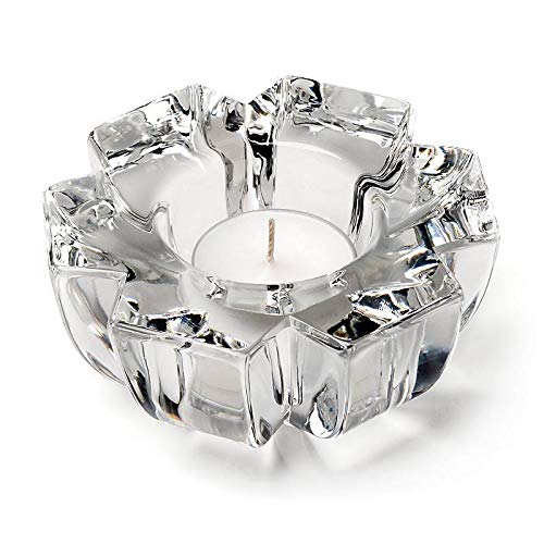 CRISTALICA Kerzenhalter Heaven SchneeflockeTeelichthalter Glas Bleikristall transparent10,5 von CRISTALICA