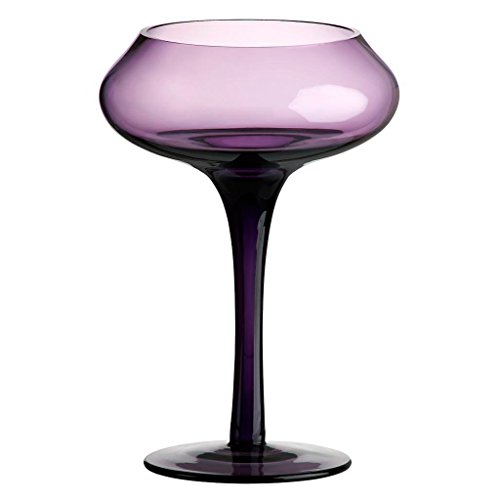 CRISTALICA Kerzenhalter Kerzenständer Teelichthalter Sunstar Violett Glas 20 cm von CRISTALICA
