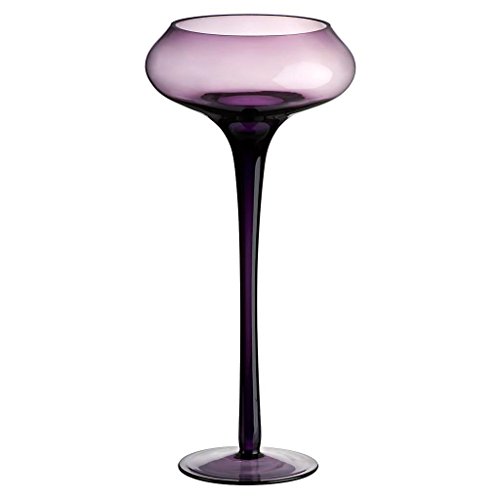 CRISTALICA Kerzenhalter Kerzenständer Teelichthalter Sunstar Violett Glas 30 cm von CRISTALICA