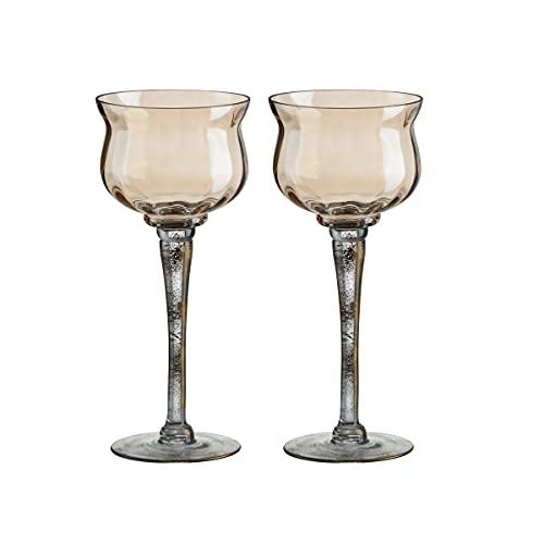 CRISTALICA Kerzenhalter Windlicht Leuchter auf Fuß Glas Golden Dust 2er Set 30cm CRISTALICA Kerzenhalter Windlicht Leuchter auf Fuß Glas Golden Dust 2er Set 30cm von CRISTALICA