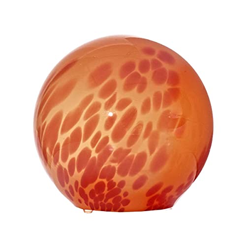 CRISTALICA Lampe Glaskugel mit LED Lichterkette 20cm, mit Netzstecker rot/orange von CRISTALICA