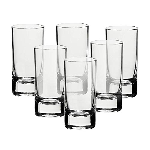 CRISTALICA Likörglas 6er-Set Wodkaglas Schnapsglas Stampa Shotglas York 50 ml von CRISTALICA