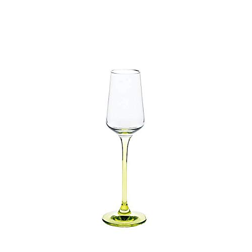 CRISTALICA Likörglas Likörkelch Charisma Schnapsglas Aperatif 100ml klar mit grünem Stiel von CRISTALICA