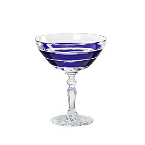 CRISTALICA Likörglas Likörschale Schnapsglas Handgeschliffen Blau Kristall Glas 45 ml von CRISTALICA