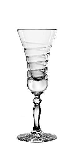 CRISTALICA Likörkelch Schnapsglas Wodkaglas Kelch geschliffen Kristallglas Klar 25 ml von CRISTALICA