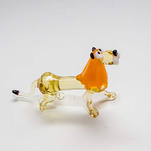 CRISTALICA Löwe Midi 6-8cm Glas Tiere Figuren Sammeln Vitrine Miniatur Zoo von CRISTALICA