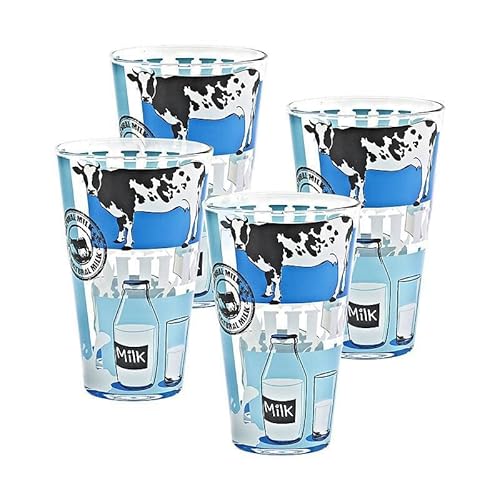 CRISTALICA Longdrinkglas Milchglas Trinkglas Nadia mit Motiv 4er-Set 310 ml von CRISTALICA