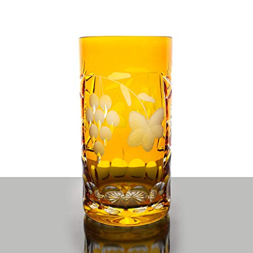 Longdrinkglas Traube Weinrebe 340ml Trinkbecher Bleikristall geschliffen gelb Longdrinkglas Traube Weinrebe 340ml Trinkbecher Bleikristall geschliffen gelb von CRISTALICA