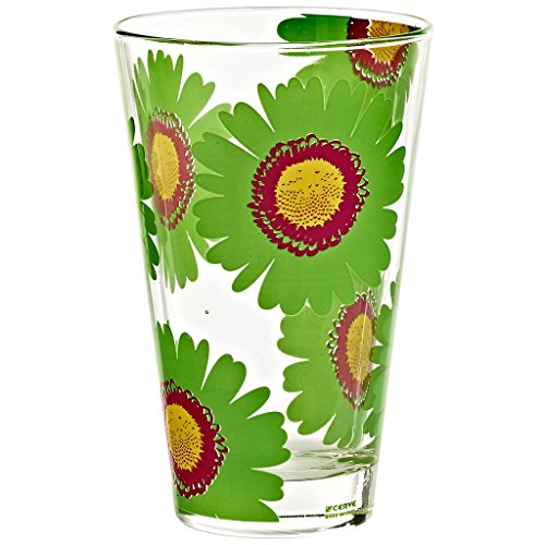 CRISTALICA Longdrinkglas Wasserglas Trinkglas Nadia Grün mit Motiv 310 ml H 12,5 cm Moderner Zeitloser Style von CRISTALICA