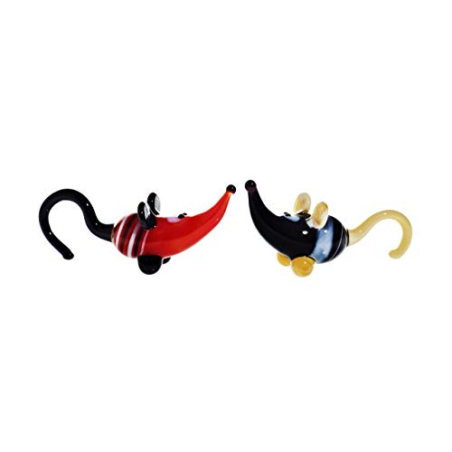 CRISTALICA Maus bunt Mini Plus 4-5cm Glas Tiere Figuren Sammeln Vitrine Miniatur Haustier von CRISTALICA