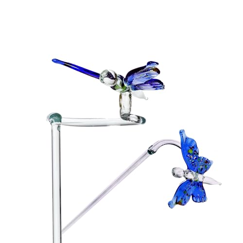 CRISTALICA Orchideenstab Schmetterling Blume 45cm Glas Blumenstab Figur Zubehör Geschenk von CRISTALICA