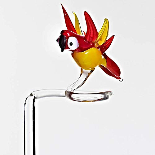 CRISTALICA Orchideenstab Vogel Blumen 45cm Glas Blumenstab Figur Zubehör Deko Geschenk von CRISTALICA