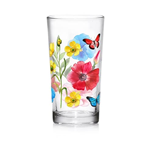CRISTALICA Saftglas Isabel Longdrinkbecher Blumen 250 ml von CRISTALICA