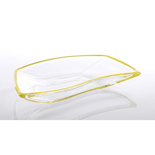CRISTALICA Schale Dipschale Knabberschale Snackschale Colors Gelb L 22 cm Hochwertiges Glas CRISTALICA Schale Dipschale Knabberschale Snackschale Colors Gelb L 22 cm Hochwertiges Glas von CRISTALICA