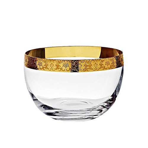 CRISTALICA Schale Obstschale Konfektschale Gold Age D 12 cm Transparent mit Goldrand Hochwertiges Glas CRISTALICA Schale Obstschale Konfektschale Gold Age D 12 cm Transparent mit Goldrand Hochwertiges Glas von CRISTALICA