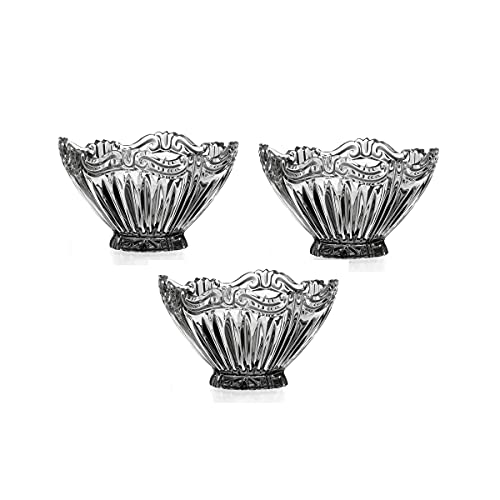 CRISTALICA Schale Oval Eisschale Konfektschale aus Bleikristall 3er Set 11,5cm von CRISTALICA