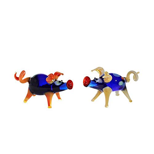 CRISTALICA Schweinchen Mini Plus 4-5cm Glas Tier Figuren Sammeln Vitrine Miniatur Bauernhof von CRISTALICA