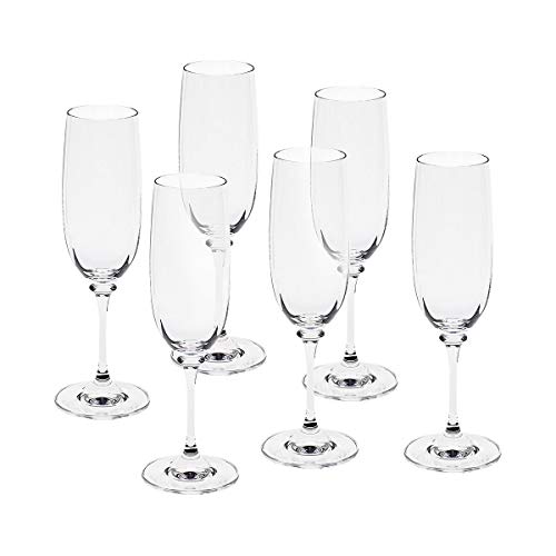 CRISTALICA Sektglas 6er-Set Condor Optik 190ml Kelch Schampus Champagner Bleikristall klar von CRISTALICA