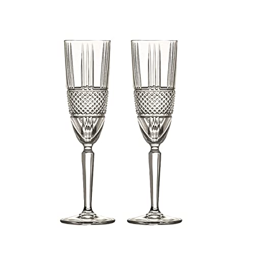 CRISTALICA Sektglas Sektkelch Champagnerglas Brillante Retro Nostalgie 2er Set 190ml von CRISTALICA