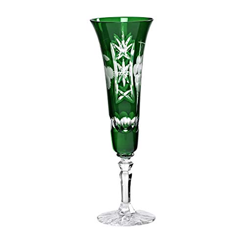 CRISTALICA Sektglas Sektkelch Champagnerglas Handgeschliffen Traube Kristall Glas 140 ml von CRISTALICA