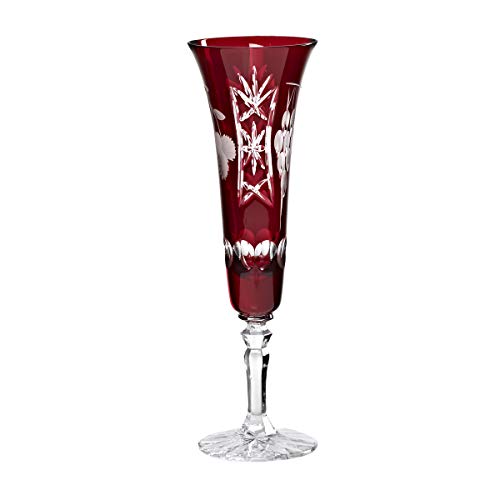 CRISTALICA Sektglas Sektkelch Champagnerglas Handgeschliffen Traube Kristall Glas 140 ml von CRISTALICA