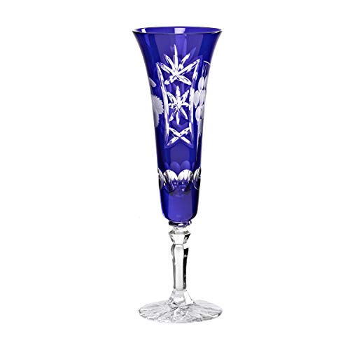 CRISTALICA Sektglas Sektkelch Champagnerglas Handgeschliffen Traube Kristall Glas 140 ml von CRISTALICA