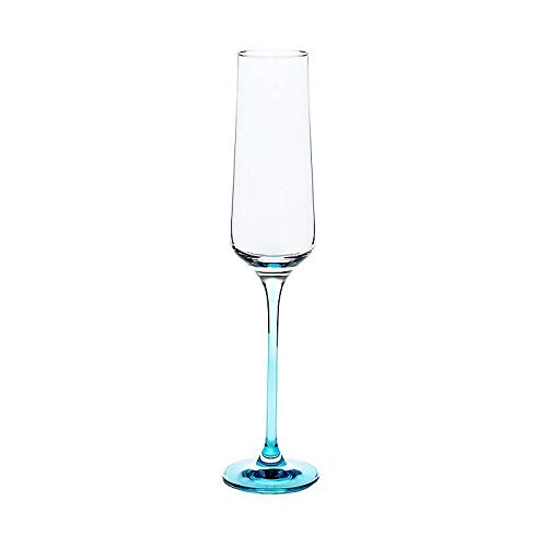CRISTALICA Sektglas Sektkelch Charisma Schampus Prosecco Champagner 150ml mit blauem Stiel von CRISTALICA