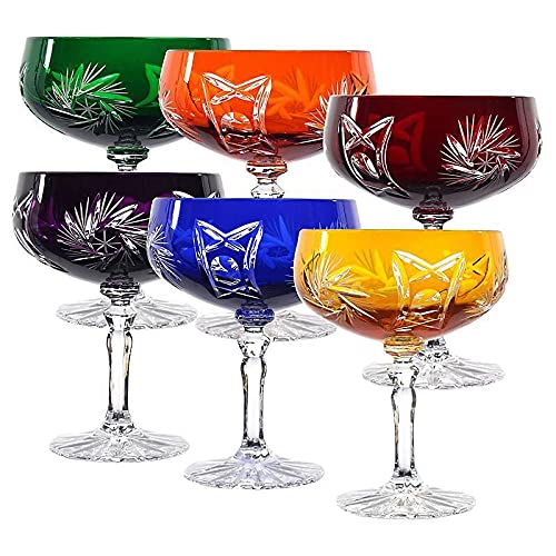 CRISTALICA Sektglas Sektschale Sektkelch Schleuderstern 6er Set 200ml von CRISTALICA