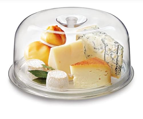 CRISTALICA Servierplatte mit Deckel Kuchenplatte Käseglocke Ginevra 29 cm von CRISTALICA