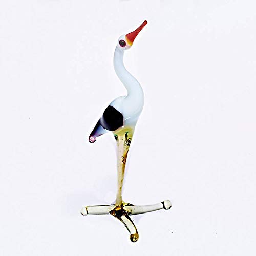 CRISTALICA Storch Mini Plus 4-5cm Glas Tiere Vogel Figuren Sammeln Vitrine Miniatur Zoo von CRISTALICA
