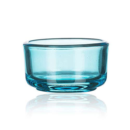 CRISTALICA Teelichhalter Kerzenhalter 6er-Pack blau Aqua Glas Tischdekoration von CRISTALICA