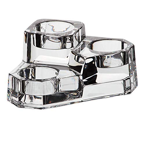 CRISTALICA Teelichthalter 3er Lucio Kerzenhalter Glas Bleikristall 6,5cm transparent von CRISTALICA