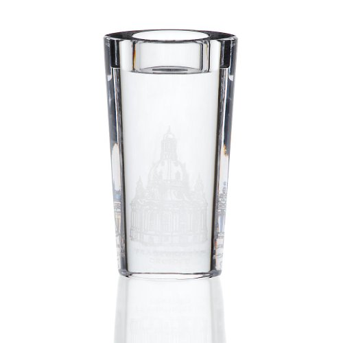 CRISTALICA Teelichthalter Kerzenhalter Kerzenständer Candleholder Frauenkirche Oval 14 cm Transparent Kristall von CRISTALICA