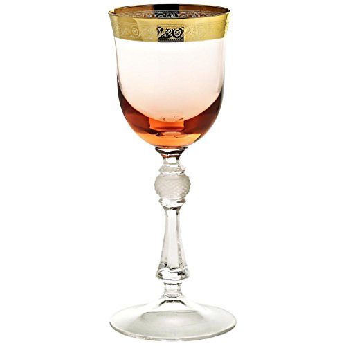 CRISTALICA Trinkbecher Kelch Becher Trinkglas Trinkkelch Wasserglas Weinkelch Goblet Jessie Light 205 ml Transparent Rose Gold Handgefertigt von CRISTALICA