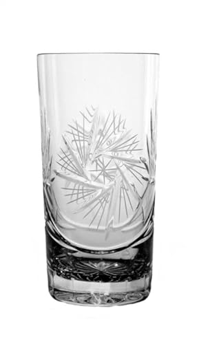 CRISTALICA Trinkbecher Schleuderstern 300 ml Wasserglas Saftglas Bleikristallglas von CRISTALICA