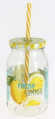 CRISTALICA Trinkglas Glasflasche Stohhalm Garten 450 ml CRISTALICA Trinkglas Glasflasche Stohhalm Garten 450 ml von CRISTALICA