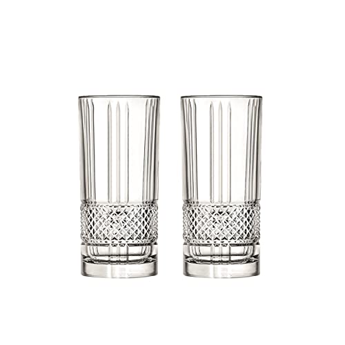 CRISTALICA Trinkglas Longdrinkbecher Brillante Retro Nostalgie 2er Set 370ml CRISTALICA Trinkglas Longdrinkbecher Brillante Retro Nostalgie 2er Set 370ml von CRISTALICA