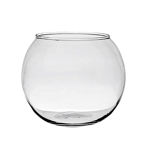 CRISTALICA Vase Blumenvase Kugelvase Bubble Ball Transparent D 11 cm Handgeformtes Glas Jedes Stück EIN Tischdeko Hochzeitdeko Raumdekoration von CRISTALICA