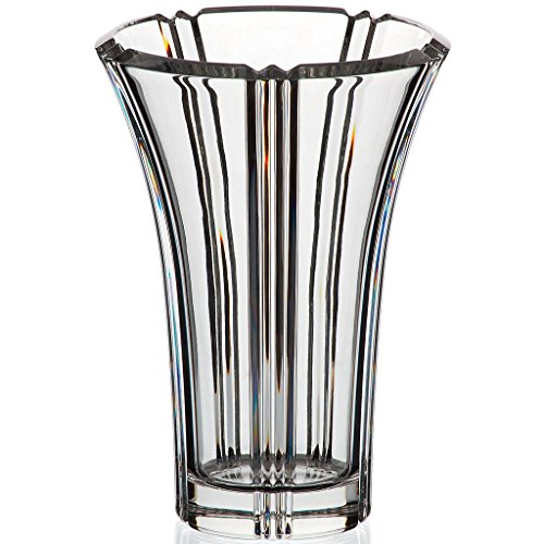 CRISTALICA Vase Blumenvase Nadine Transparent 25,5 cm Bleikristall Tischvase Tischdeko Hochzeitdeko Raumdekoration von CRISTALICA