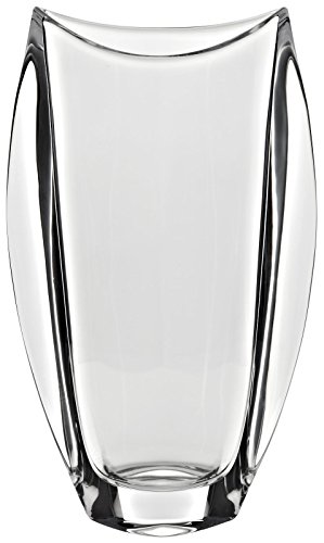 CRISTALICA Vase Blumenvase Orbit Transparent Oval H 22,5 cm Kristallglas Tischvase Tischdeko Hochzeitdeko von CRISTALICA