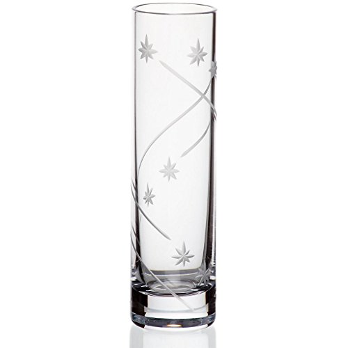 CRISTALICA Vase Blumenvase Stangenvase Star Transparent H 20,5 cm Kristallglas Tischvase Tischdeko Hochzeitdeko von CRISTALICA