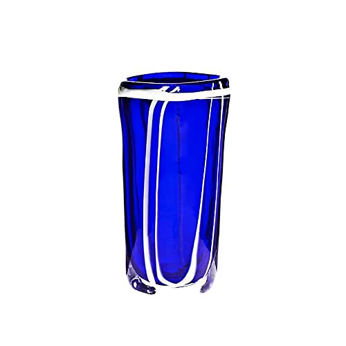 CRISTALICA Vase Blumenvase eckig Stiller 20cm gelb Handgeformte und Mundgeblasene Glasvase von CRISTALICA