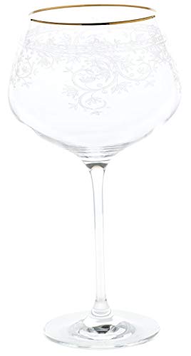 CRISTALICA Weinglas Burgunder Charisma Flora Rotwein Cocktail 775mll klar Panto Goldrand von CRISTALICA
