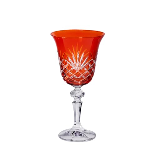 CRISTALICA Weinglas Laura Handgeschliffen 170ml Orange von CRISTALICA