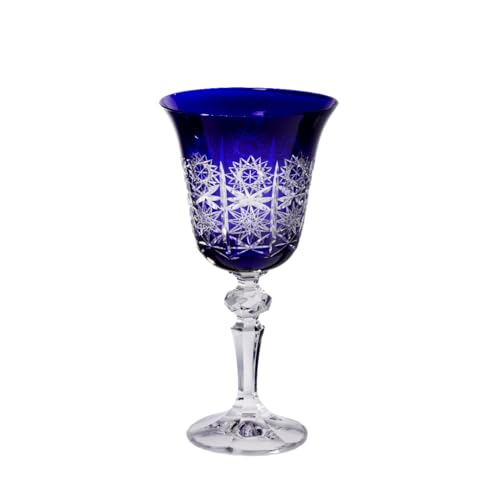 CRISTALICA Weinglas Schleuderstern Laura 170ml Blau von CRISTALICA